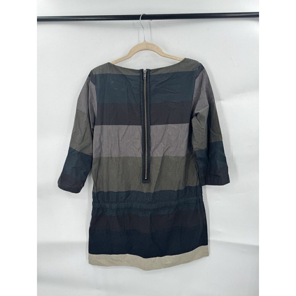 Hoss Entropia Lagenlook 3/4 Sleeve Shift Dress Women S‎ Grey Hobo Western Rodeo - Picture 2 of 10